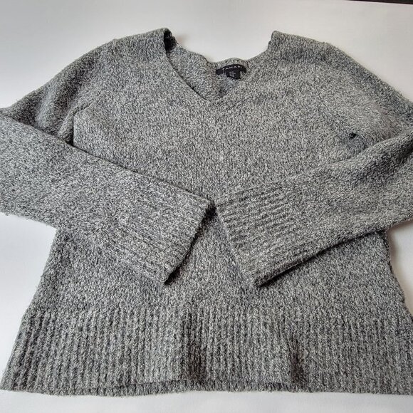 TAHARI Pullover Sweater Women's M Gray V-Neck Long Sleeve Stretch Acrylic Nylon - Picture 4 of 7